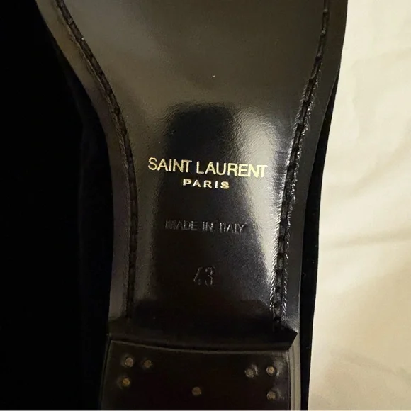 NWOT SAINT LAURENT mens velvet loafers - Picture 11 of 14